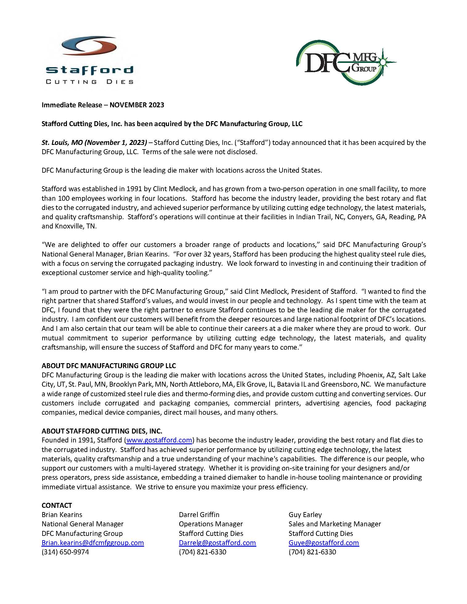 News DFC Manufacturing Group